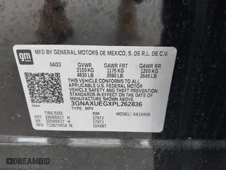 2023 Chevrolet Equinox LT with VIN 3GNAXUEGXPL262836, listed as a IAAI auction lot 41897111 with 46,179 mi miles. Bid and sale history available at carsss.com. Image 9.