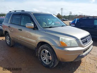 2005 Honda Pilot EX-L with RES with VIN 5FNYF18655B018342, listed as a IAAI auction lot 41726611 with 291,426 mi miles. Bid and sale history available at carsss.com. Image 1.