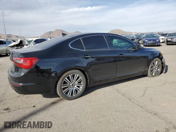 2014 Kia Cadenza Premium with VIN KNALN4D75E5122986, listed as a Copart auction lot 75049884 with 126,125 mi miles and Salvage Title. Bid and sale history available at carsss.com. Image 3.
