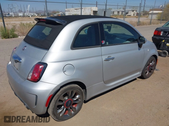 2014 FIAT 500 Abarth with VIN 3C3CFFJH8ET188400, listed as a IAAI auction lot 42014197 with 86,869 mi miles. Bid and sale history available at carsss.com. Image 4.
