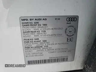 2022 Audi e-tron Premium with VIN WA1AAAGE4NB023103, listed as a Copart auction lot 43551575 with 97,461 mi miles and Salvage Title. Bid and sale history available at DreamBid. Image 14.