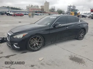 2018 Infiniti Q50 Luxe z VIN JN1EV7AP6JM359362, wystawiony jako Copart lot #51841785 z przebiegiem 120 241 mil mil oraz Szkoda całkowita • Salvage title. Historia ofert i sprzedaży dostępna na DreamBid. Obrazek 1.