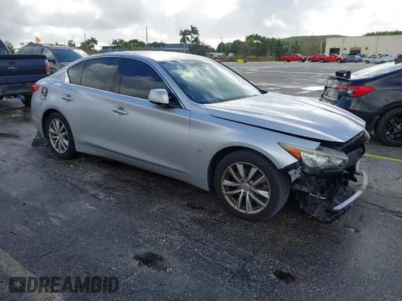 2015 Infiniti Q50 Premium with VIN JN1BV7AP9FM358782, listed as a IAAI auction lot 41103963 with 96,853 mi miles. Bid and sale history available at carsss.com. Image 1.