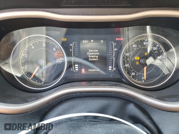 2017 Jeep Cherokee Latitude with VIN 1C4PJMCB8HW568554, listed as a Copart auction lot 54474185 with 102,846 mi miles and Salvage Title. Bid and sale history available at carsss.com. Image 9.