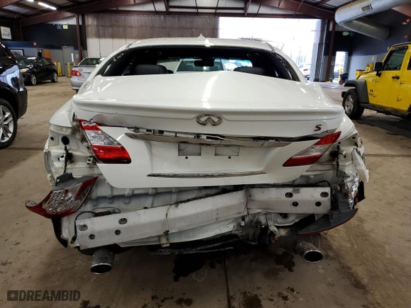 2013 Infiniti M37 with VIN JN1BY1AR6DM600768, listed as a Copart auction lot 46168865 with 98727 miles and Salvage Title. Bid and sale history available at carsss.com. Image 6.