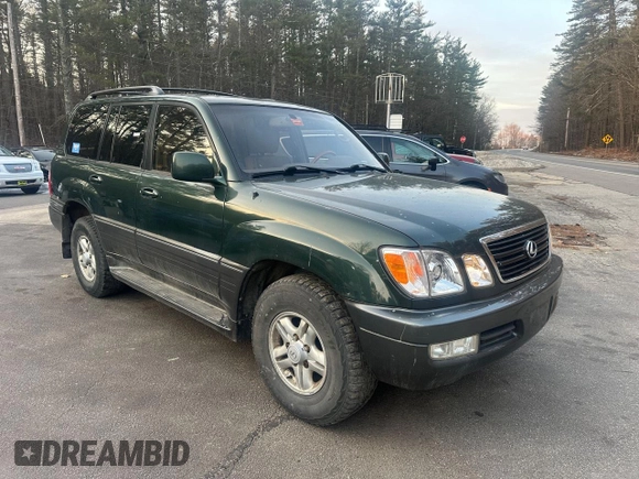 2000 Lexus LX 470 z VIN JT6HT00W5Y0105585, wystawiony jako Copart lot #49099395 z przebiegiem 153 695 mil mil oraz Czysty tytuł • Clean title. Historia ofert i sprzedaży dostępna na DreamBid. Obrazek 1.