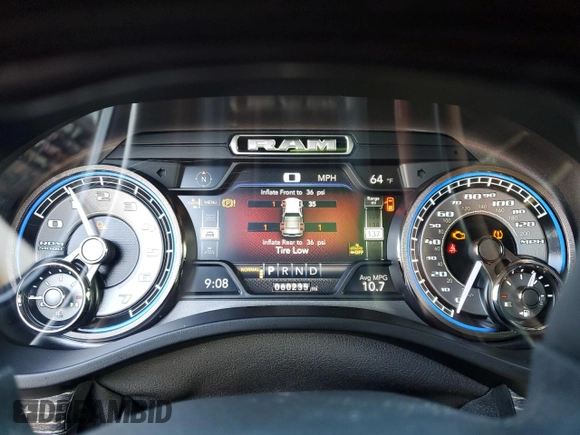 2020 Ram 1500 Limited with VIN 1C6SRFHT9LN367039, listed as a Copart auction lot 46157455 with 60,235 mi miles and Salvage title. Bid and sale history available at DreamBid. Image 9.