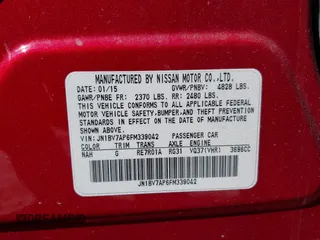 2015 Infiniti Q50 Premium with VIN JN1BV7AP6FM339042, listed as a IAAI auction lot 41645935 with 109,439 mi miles. Bid and sale history available at carsss.com. Image 9.