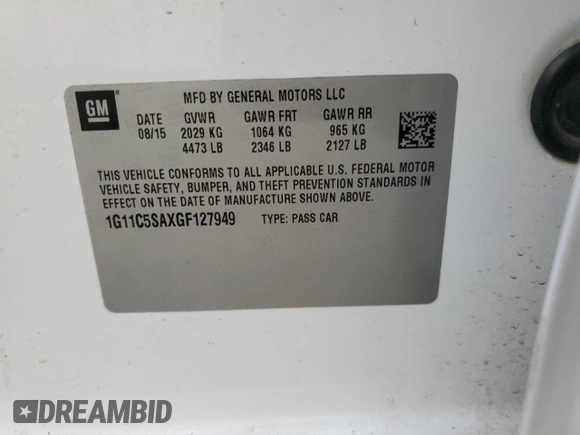 2016 Chevrolet Malibu Limited LT with VIN 1G11C5SAXGF127949, listed as a Copart auction lot 77415774 with 112,631 mi miles and Salvage Title. Bid and sale history available at carsss.com. Image 12.