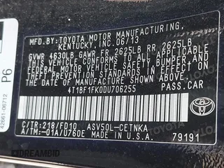 2013 Toyota Camry L with VIN 4T1BF1FK0DU706255, listed as a IAAI auction lot 42026182 with 88,372 mi miles. Bid and sale history available at carsss.com. Image 9.