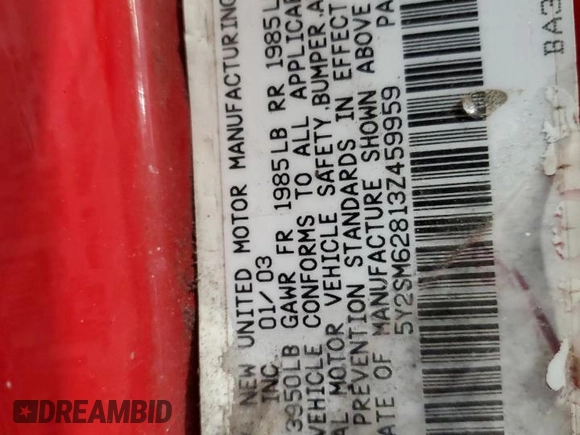 2003 Pontiac Vibe with VIN 5Y2SM62813Z459959, listed as a Copart auction lot 74517524 with 239,943 mi miles and Salvage Title. Bid and sale history available at DreamBid. Image 13.