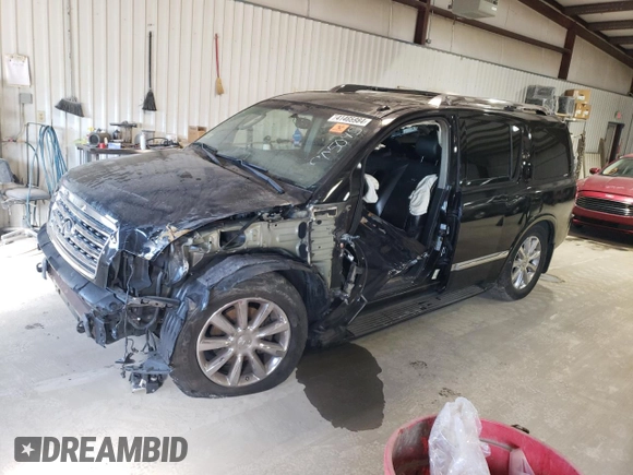 2010 Infiniti QX56 with VIN 5N3ZA0NE9AN905045, listed as a Copart auction lot 41465984 with 144,234 mi miles and Salvage Title. Bid and sale history available at carsss.com. Image 1.