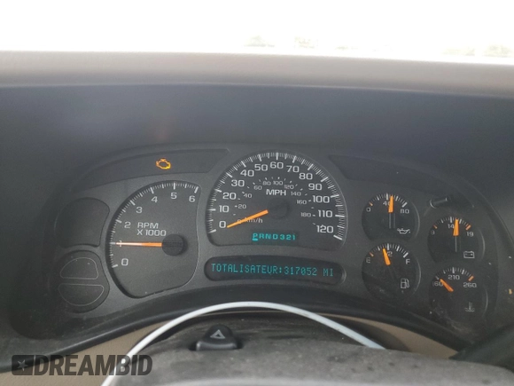 2003 Chevrolet Suburban LS with VIN 3GNEC16Z43G288590, listed as a Copart auction lot 45089865 with 317,052 mi miles and Salvage Title. Bid and sale history available at carsss.com. Image 9.