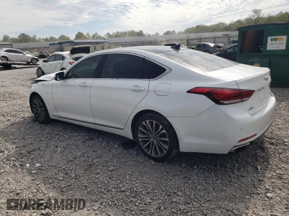 2017 Genesis G80 3.8L with VIN KMHGN4JE8HU172472, listed as a Copart auction lot 70010094 with 104,234 mi miles and Salvage Title. Bid and sale history available at carsss.com. Image 2.