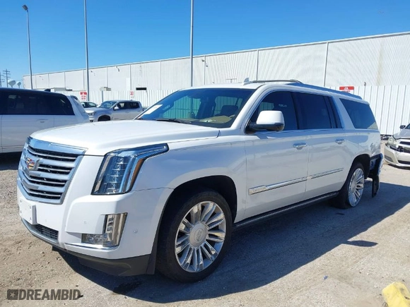 2017 Cadillac Escalade ESV Platinum with VIN 1GYS4KKJXHR141271, listed as a IAAI auction lot 41707263 with NaN miles. Bid and sale history available at carsss.com. Image 2.