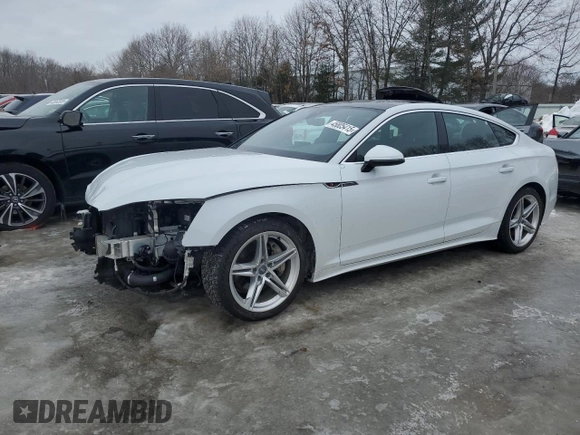 2021 Audi A5 Sportback S line Premium with VIN WAUDACF54MA005542, listed as a Copart auction lot 45805415 with 47,088 mi miles and Salvage Title. Bid and sale history available at carsss.com. Image 1.