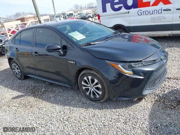 2020 Toyota Corolla Hybrid LE with VIN JTDEBRBE9LJ000574, listed as a IAAI auction lot 41595746 with NaN miles. Bid and sale history available at carsss.com. Image 1.