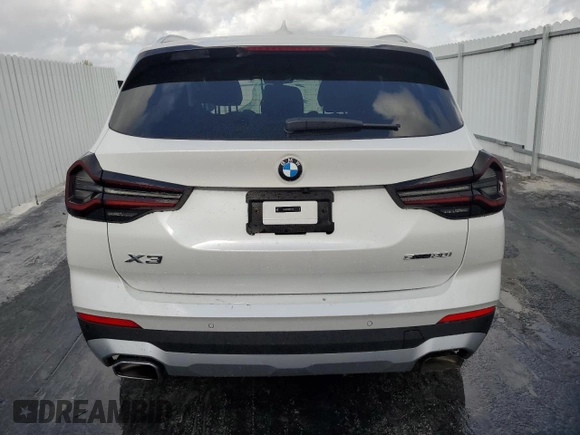 2024 BMW X3 sDrive30i with VIN 5UX43DP09R9V07976, listed as a Copart auction lot 51447545 with Not Provided miles and Salvage Title. Bid and sale history available at DreamBid. Image 6.
