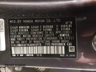 2018 Honda Clarity Plug-In Hybrid with VIN JHMZC5F15JC013773, listed as a Copart auction lot 43629434 with 62,511 mi miles. Bid and sale history available at carsss.com. Image 14.