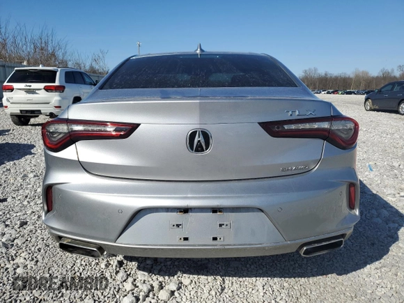 2021 Acura TLX w/Technology Package with VIN 19UUB6F40MA002728, listed as a Copart auction lot 48568745 with 60,825 mi miles and Salvage Title. Bid and sale history available at carsss.com. Image 6.
