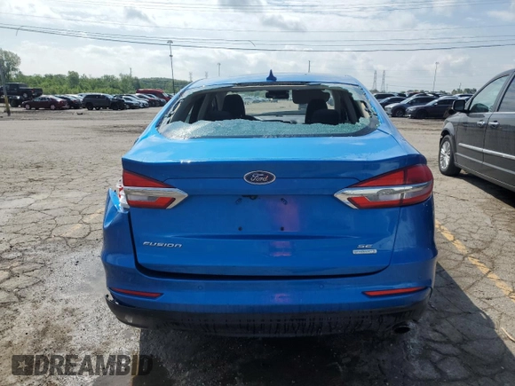 2020 Ford Fusion SE with VIN 3FA6P0HDXLR107953, listed as a Copart auction lot 59684305 with 55,043 mi miles and Non repairable. Bid and sale history available at DreamBid. Image 6.