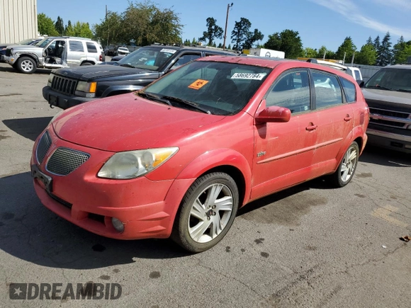 2005 Pontiac Vibe with VIN 5Y2SL63835Z426501, listed as a Copart auction lot 58692784 with 0 mi miles and Clean Title. Bid and sale history available at carsss.com. Image 1.