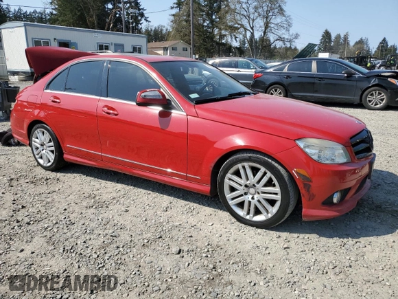 2009 Mercedes-Benz C 300 Sport with VIN WDDGF54X19R053399, listed as a Copart auction lot 54053785 with 144,089 mi miles and Salvage Title. Bid and sale history available at DreamBid. Image 4.