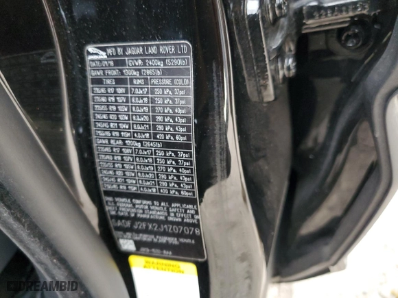 2018 Jaguar E-PACE S with VIN SADFJ2FX2J1Z07078, listed as a Copart auction lot 44328275 with 52,682 mi miles and Salvage Title. Bid and sale history available at carsss.com. Image 13.
