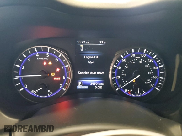 2019 Infiniti Q60 Luxe with VIN JN1EV7EL7KM290898, listed as a Copart auction lot 67174033 with 34,901 mi miles and Salvage Title. Bid and sale history available at DreamBid. Image 9.