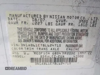 2008 Nissan Sentra S with VIN 3N1AB61E78L624715, listed as a IAAI auction lot 42022759 with 165,432 mi miles and . Bid and sale history available at DreamBid. Image 9.