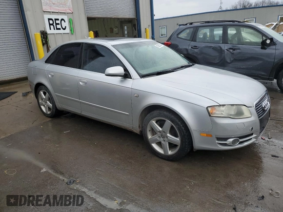 2005 Audi A4 2.0T with VIN WAUAF68E75A448109, listed as a Copart auction lot 83555214 with 252,242 mi miles and Salvage Title. Bid and sale history available at carsss.com. Image 4.