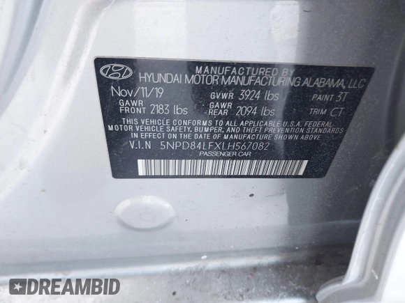 2020 Hyundai Elantra Value Edition z VIN 5NPD84LFXLH567082, wystawiony jako IAAI lot #41372830 z przebiegiem 119 975 mil mil oraz . Historia ofert i sprzedaży dostępna na DreamBid. Obrazek 9.
