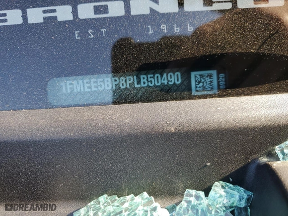 2023 Ford Bronco with VIN 1FMEE5BP8PLB50490, listed as a Copart auction lot 83254834 with 0 mi miles and Salvage Title. Bid and sale history available at carsss.com. Image 14.