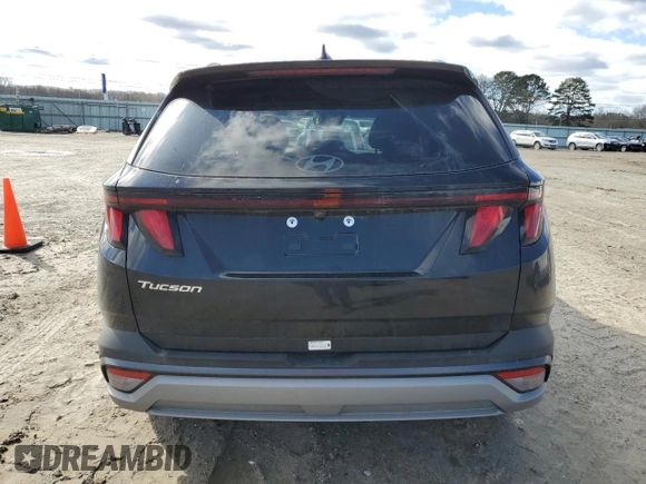 2025 Hyundai Tucson SEL with VIN 5NMJB3DE7SH450690, listed as a Copart auction lot 47982635 with 13,947 mi miles and Salvage Title. Bid and sale history available at carsss.com. Image 6.