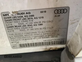 2019 Audi Q5 Premium with VIN WA1ANAFY2K2081660, listed as a Copart auction lot 54208325 with 111,082 mi miles and Clean Title. Bid and sale history available at carsss.com. Image 13.