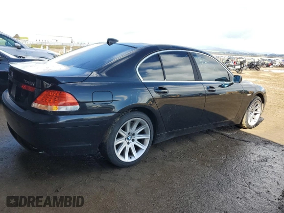 2004 BMW 7 Series with VIN WBAGL63594DP72797, listed as a Copart auction lot 49313695 with 182,785 mi miles and Salvage title. Bid and sale history available at DreamBid. Image 3.