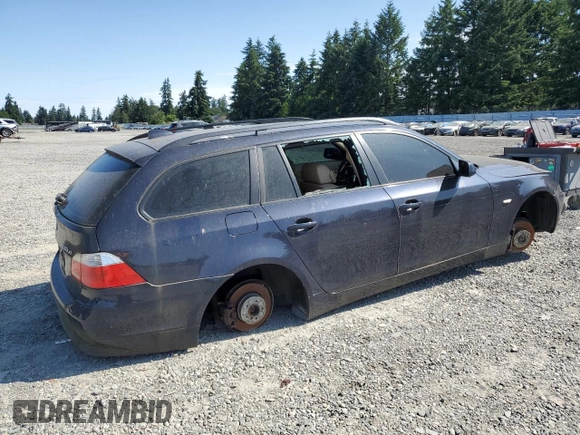 2007 BMW 5 Series 530xi with VIN WBANN73567CN04968, listed as a Copart auction lot 61217315 with 98,153 mi miles and Salvage title. Bid and sale history available at DreamBid. Image 3.