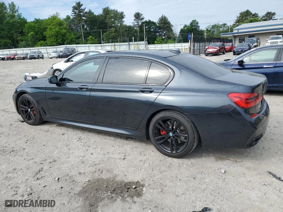 2019 BMW 7 Series 740i xDrive with VIN WBA7E4C53KGV28721, listed as a Copart auction lot 57747054 with 60,671 mi miles and Salvage Title. Bid and sale history available at carsss.com. Image 2.