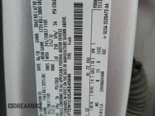 2018 Ford F-150 XL with VIN 1FTEW1CG5JKE45696, listed as a Copart auction lot 59895825 with 79,887 mi miles and Salvage title. Bid and sale history available at DreamBid. Image 13.