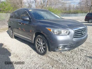 2013 Infiniti JX35 with VIN 5N1AL0MM3DC335827, listed as a IAAI auction lot 42038972 with 137,286 mi miles and . Bid and sale history available at DreamBid. Image 1.