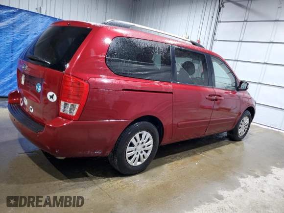 2012 Kia Sedona LX with VIN KNDMG4C71C6418257, listed as a Copart auction lot 49045125 with 65,836 mi miles and Salvage Title. Bid and sale history available at carsss.com. Image 3.