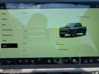 2023 Rivian R1T Launch Edition with VIN 7FCTGAALXPN020447, listed as a Copart auction lot 54154844 with 9,527 mi miles and Non Repairable. Bid and sale history available at carsss.com. Image 9.