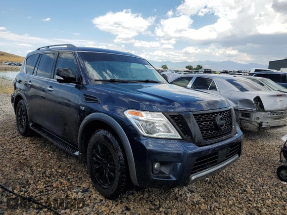 2019 Nissan Armada SV with VIN JN8AY2NC1K9582074, listed as a Copart auction lot 60835014 with 97,667 mi miles and Salvage Title. Bid and sale history available at carsss.com. Image 4.
