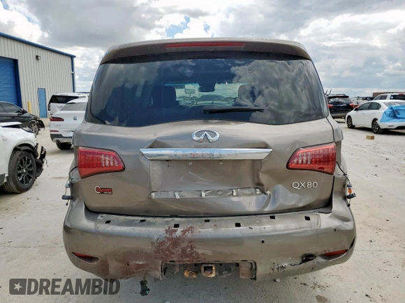 2017 Infiniti QX80 with VIN JN8AZ2NF9H9641338, listed as a Copart auction lot 56565675 with 164,024 mi miles and Salvage title. Bid and sale history available at DreamBid. Image 6.