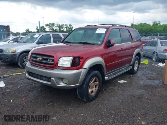 2002 Toyota Sequoia SR5 with VIN 5TDZT34A72S068170, listed as a IAAI auction lot 42125628 with Not Provided miles and . Bid and sale history available at carsss.com. Image 2.