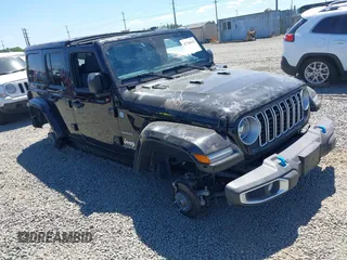 2024 Jeep Wrangler Sahara with VIN 1C4RJXP66RW270285, listed as a IAAI auction lot 42704018 with 31,507 mi miles and . Bid and sale history available at DreamBid. Image 1.