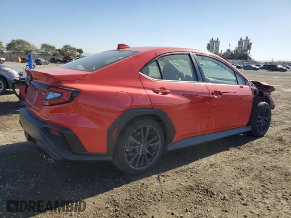 2022 Subaru WRX Premium with VIN JF1VBAF6XN9009430, listed as a Copart auction lot 41533625 with 36,946 mi miles and Salvage Title. Bid and sale history available at DreamBid. Image 3.