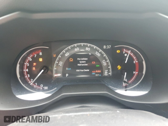 2025 Toyota RAV4 XLE Premium with VIN 2T3A1RFV6SC503413, listed as a Copart auction lot 62786075 with 831 mi miles and Salvage title. Bid and sale history available at DreamBid. Image 9.