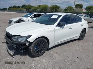 2014 Infiniti Q50 with VIN JN1BV7AP2EM671929, listed as a IAAI auction lot 41794659 with 77,930 mi miles. Bid and sale history available at carsss.com. Image 18.