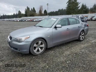 2007 BMW 5 Series 525i with VIN WBANE53587CW65729, listed as a Copart auction lot 50196855 with 178,956 mi miles and Salvage Title. Bid and sale history available at carsss.com. Image 1.